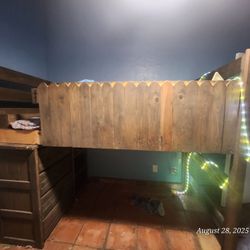 Wooden Loft Bed. Twin Size