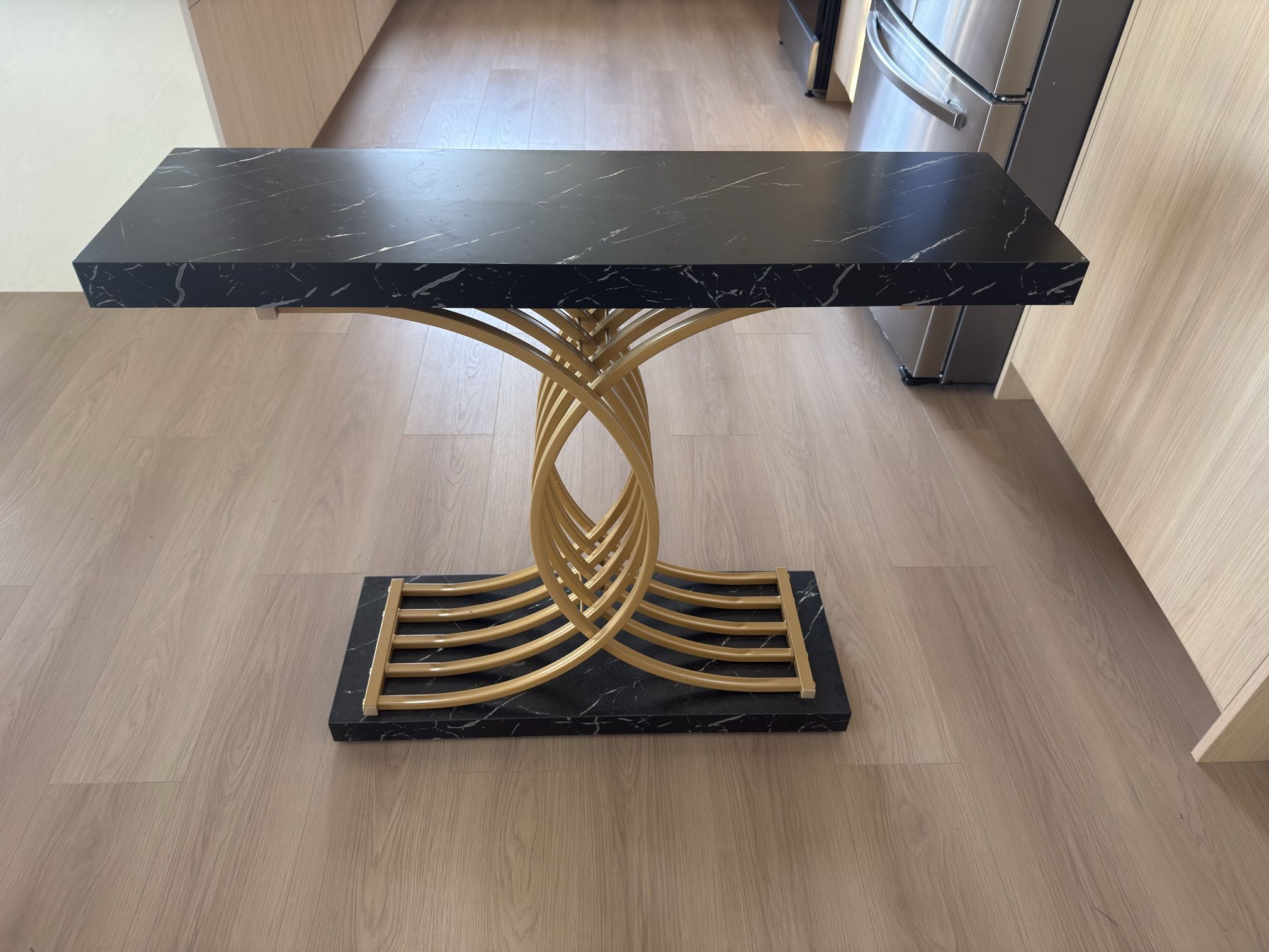 Gold Entryway Table, Modern 39-Inch Console Table