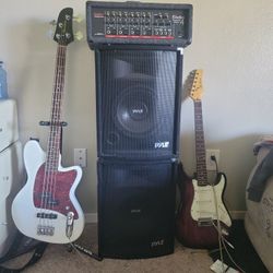 Ibanes Beis Electric  Electric GUITAR  PYLE SPEAKERS & EPIPHONE POWERED MIXER  