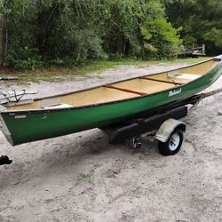 16ft  Mohawk Ghnooee With Trolling Motor And 18ft Trailer 