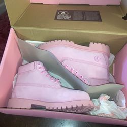 Pink Girl Timberlands 