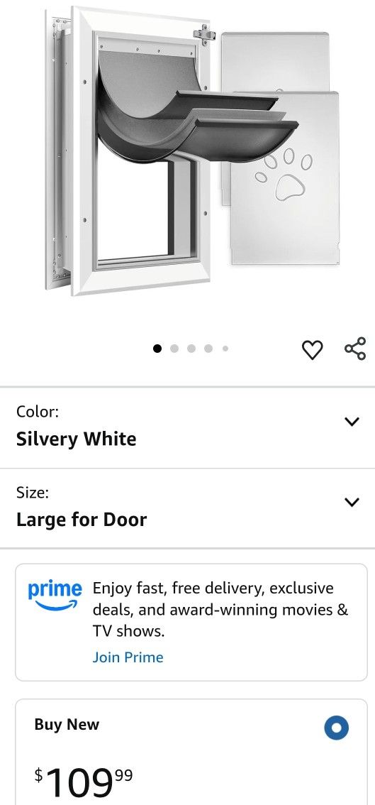 Heavy Duty Aluminum Dog Door with Lock,3 Flap Insulated Doggie Doors with Installation Manual,Durable and Rust Resistant, Patent: USD1057087S, (Silver