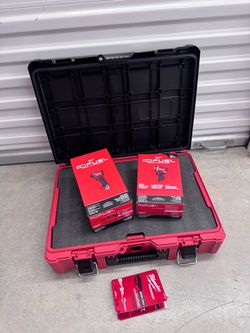 🔥 BRAND NEW MILWAUKEE PACKOUT CASE, M18 IMPACT DRIVER & M12 STUBBY 1/2”🧰 (FIRM)