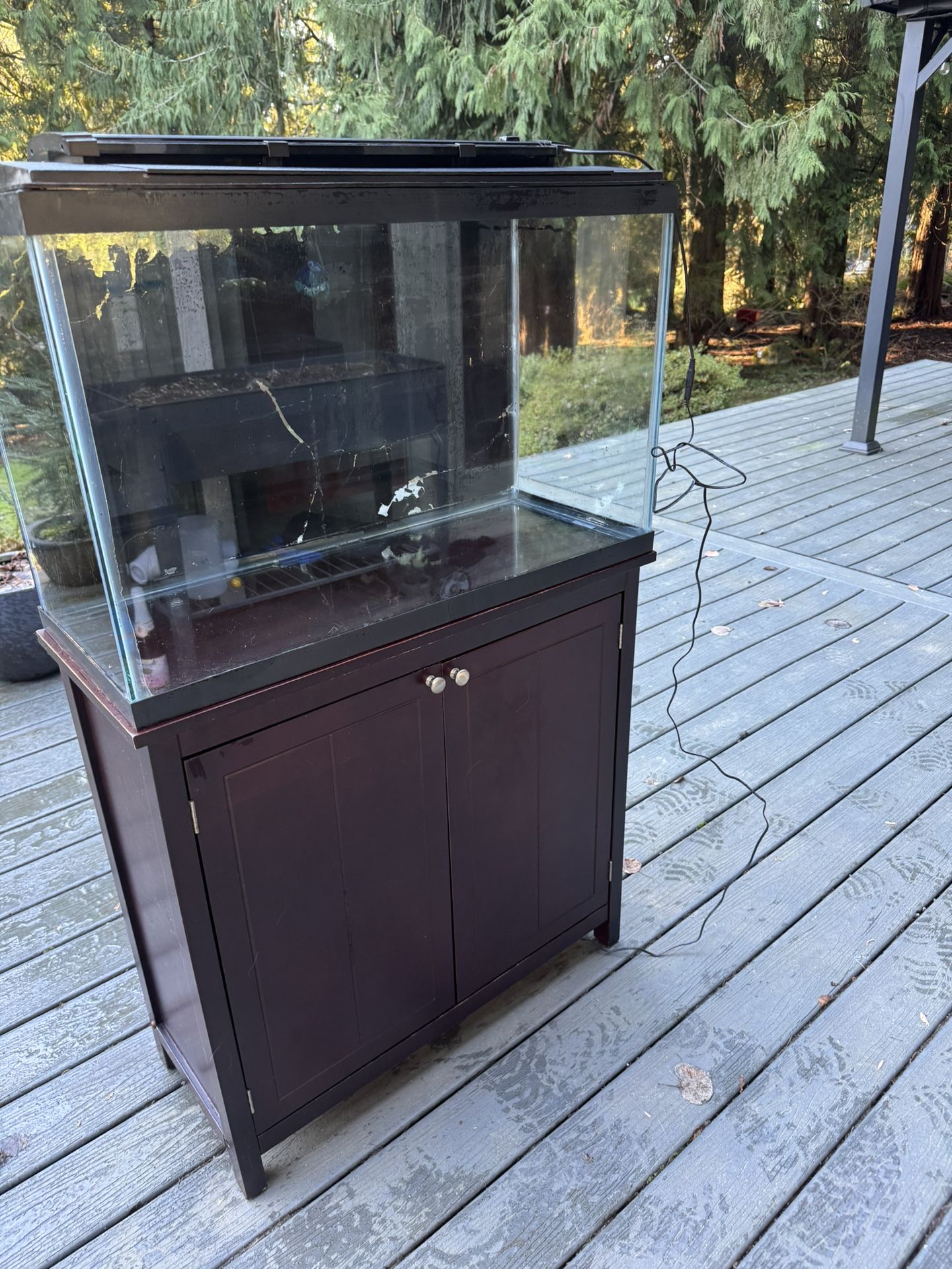 29 Gallon Fish Tank, Stand, Lid, And Light