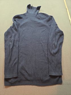 men's blue ribbed turtle neck sweater by INC size XXL