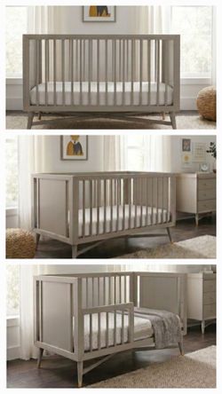 Convertible Mid-Century Crib/Toddler Bed