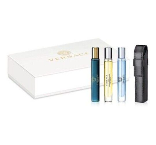 VERSACE Men's Eros, Man, Pour Homme Spray Cologne 4 Piece Travel Gift Set