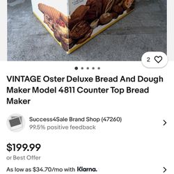 Vintage Oster Deluxe Bread And Dough 