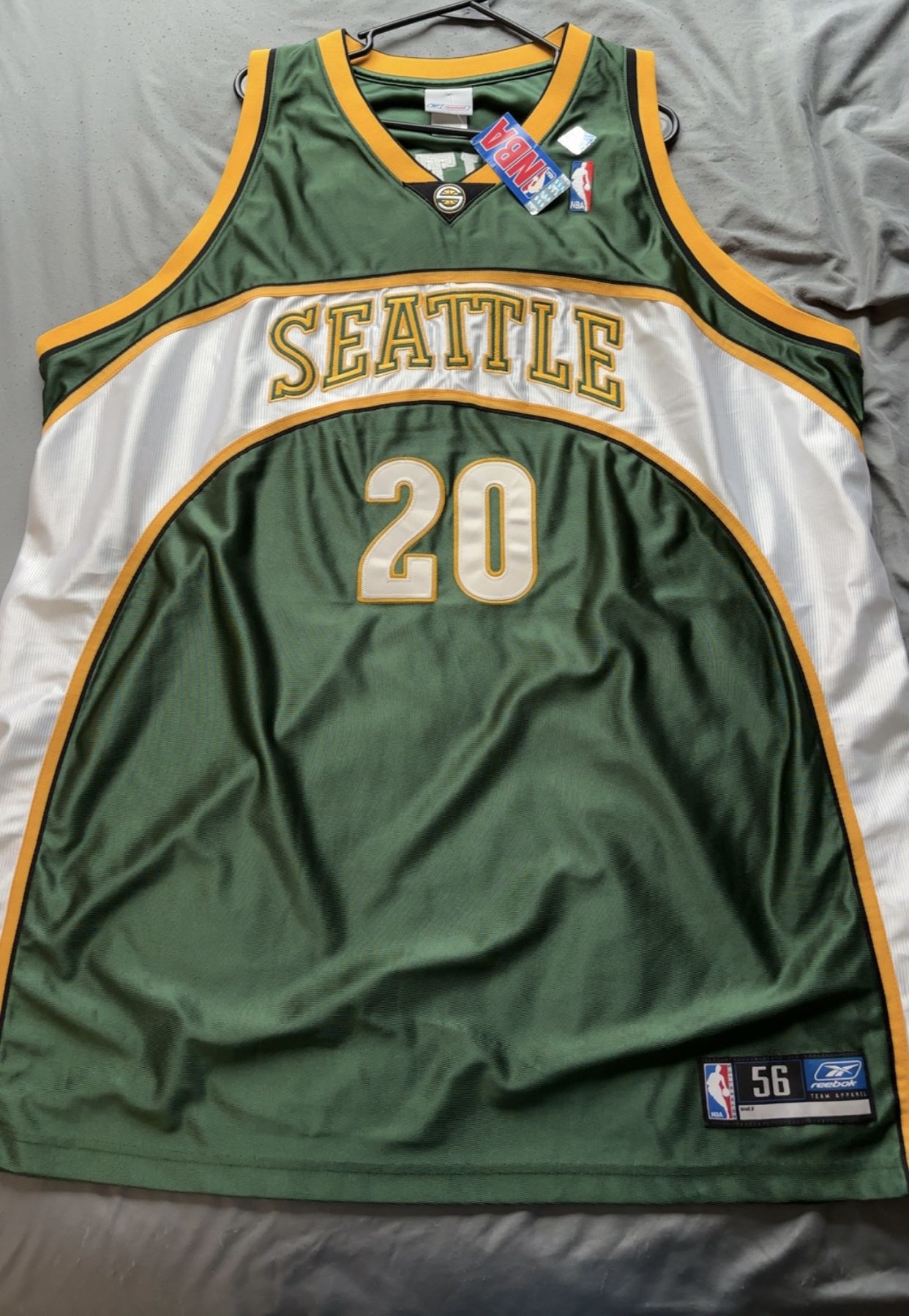 Brand New Vintage Gary Payton NBA Authentic Reebok Jersey Size 56