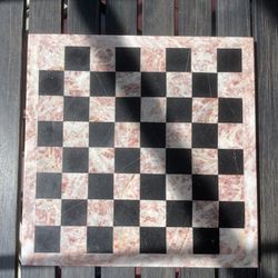 Vintage Pink Marble & Onyx Stone Chessboard 