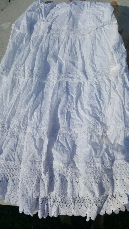 By Denim 24/7 long white skirt tie waist size 24w