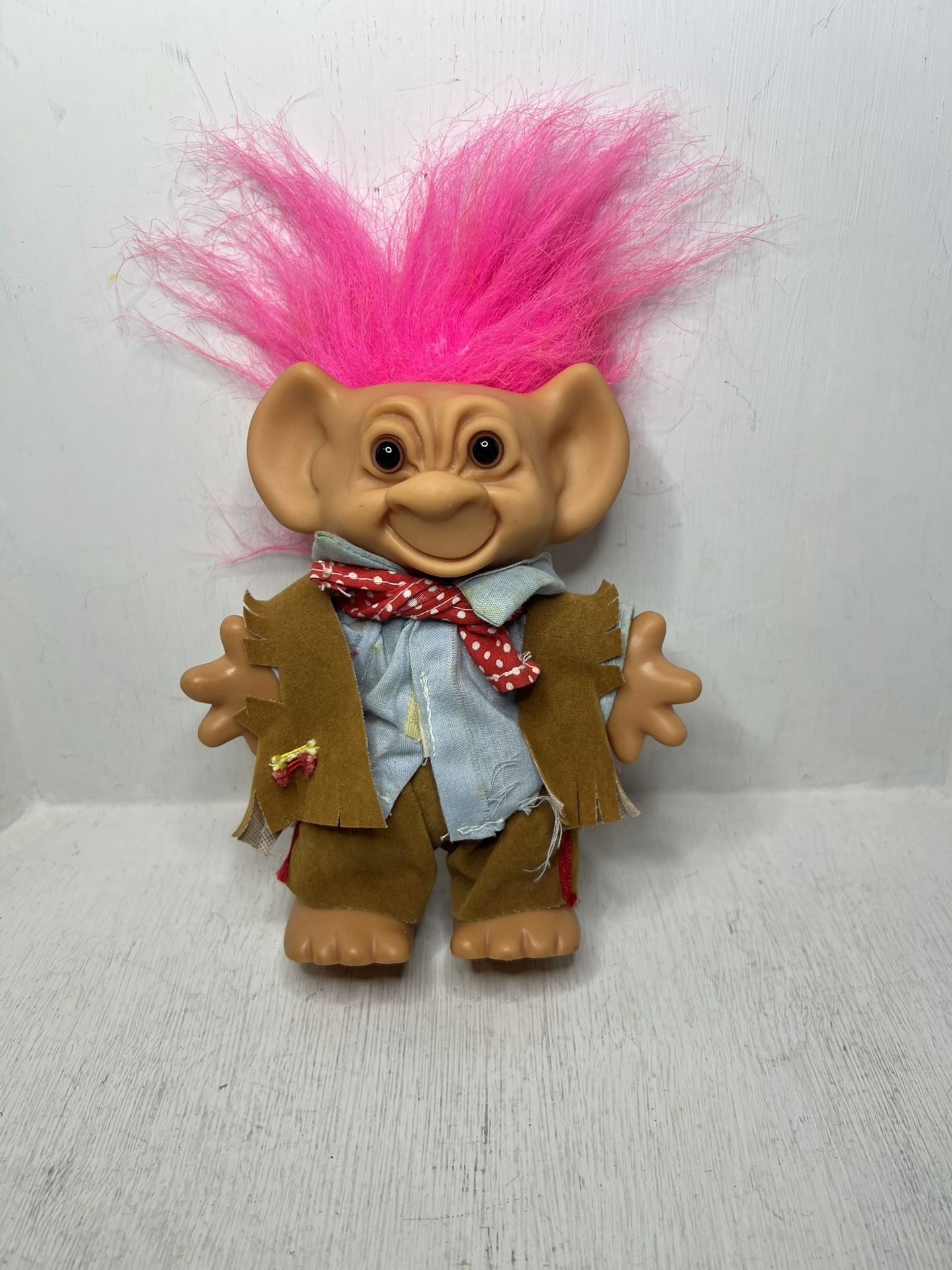 Rare Vintage 1960s-1980s Uneeda Doll Co Inc Wishnik Troll Doll - Cowboy