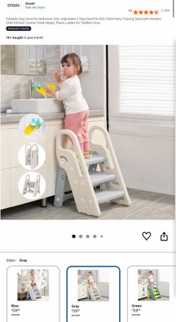 Onasti toddler step stool with handles and collapsible