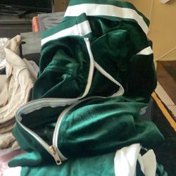 Green Velour Jogger Set 