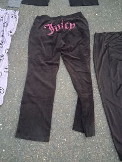 Juicy Couture Black Velour Track Pants