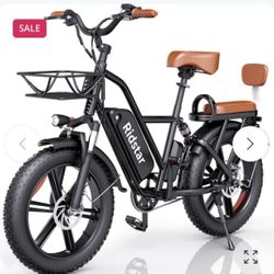 Ridstar Electric Bike for Adults, Peak 4000/2000W, 37/33MPH,52V 40AH,48V/20AH E-Bike,30-180 Miles Electric Motorcycle, 20" Fat Tire Dirt Bike, UL2849 