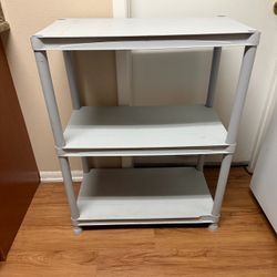 3-Tier Gray Plastic Storage Shelf