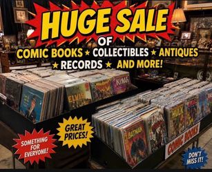 Huge Sale Antiques, Vintage Stuff, Collectible, Comics, Vinyl Records, etc