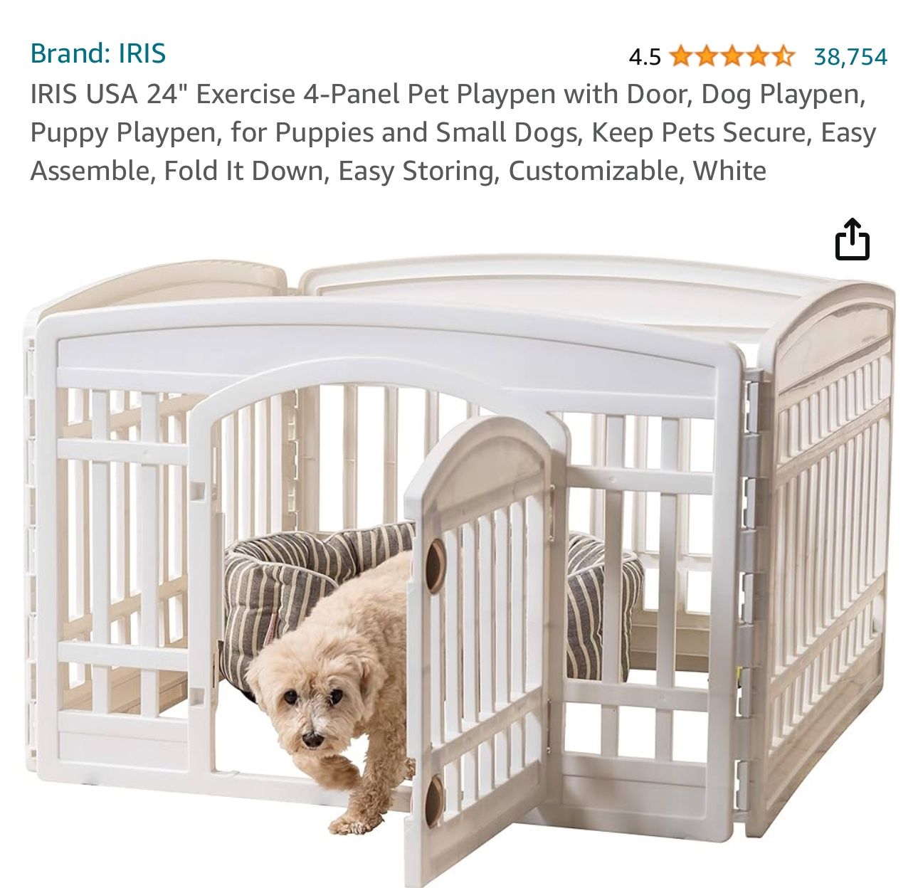 Small White 4 Panel Playpen
