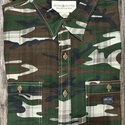 Denim Supply Polo Ralph Lauren Country Camo Plaid Work Shirt Size Large 