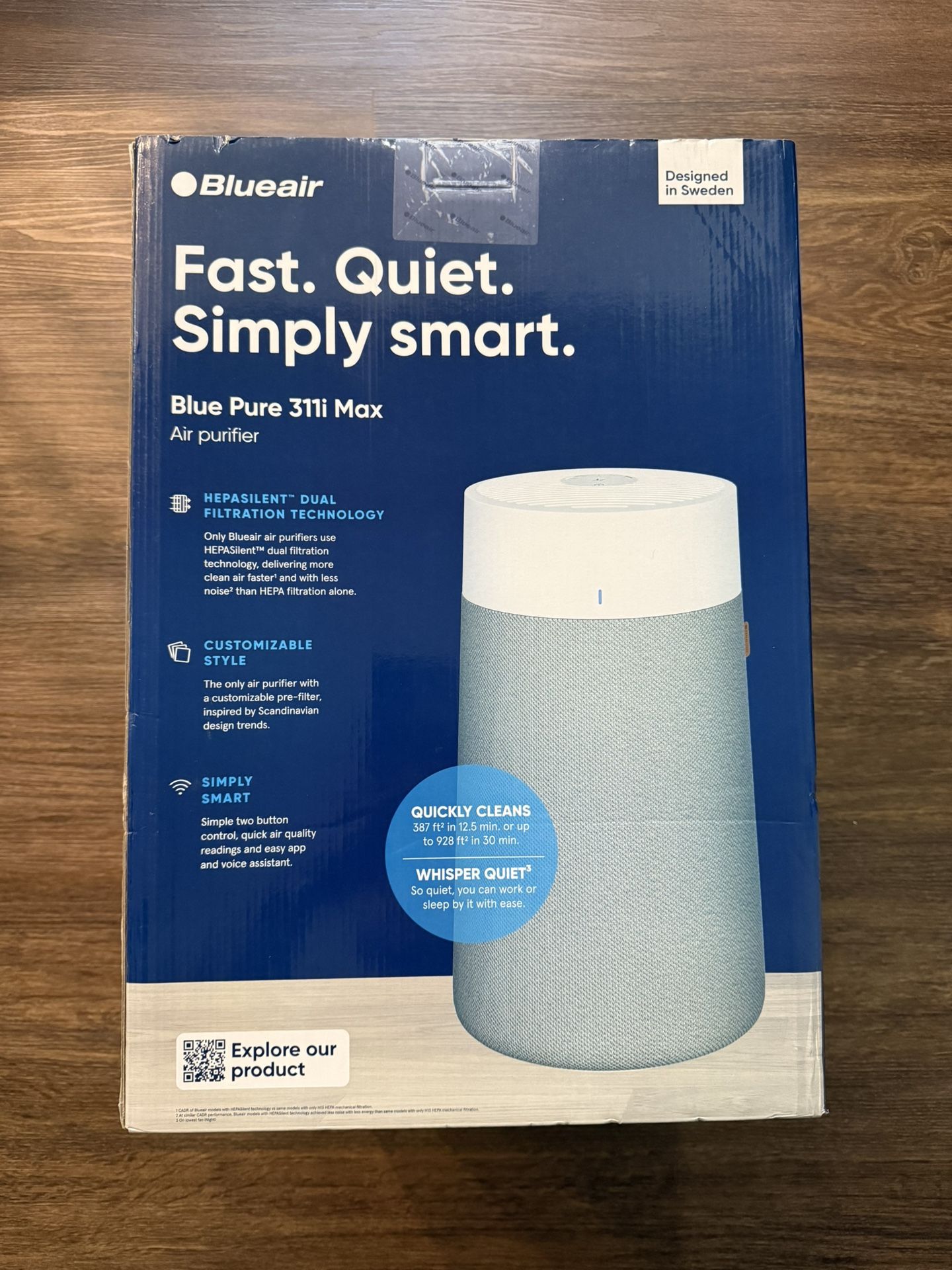 NEW Blueair Pure 311i Max HEPA Air Purifier, 1858 sq. ft. Coverage
