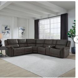 Fabric Power Reclining Sectional with Power Headrests. Delivery Available If Needed