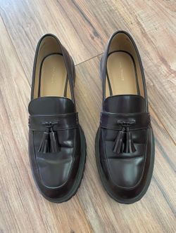 Ann Taylor Leather Tassel Loafer Shoe Size 9M Leather Dark Brown