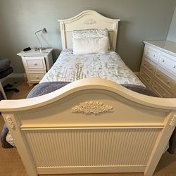 Bedroom set includes twin bed, dresser and nightstand