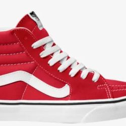 Vans Sk8-Hi Crimson Red/White Classic Hi Top Unisex Sneakers Sz 2 Vans Old Skool
