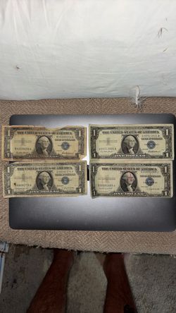 Lot of 4 US Silver Certificate $1 Bills