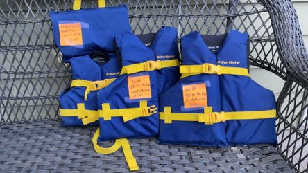 Youth and infant Coast Guard approved life jackets