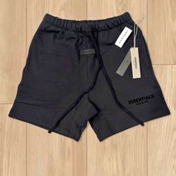Essentials Fear of God Black Sweat Shorts – Size M – New w/ Packaging