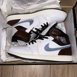 Air Jordan 1 Retro Mid SE 'Brown Blue Grey'
