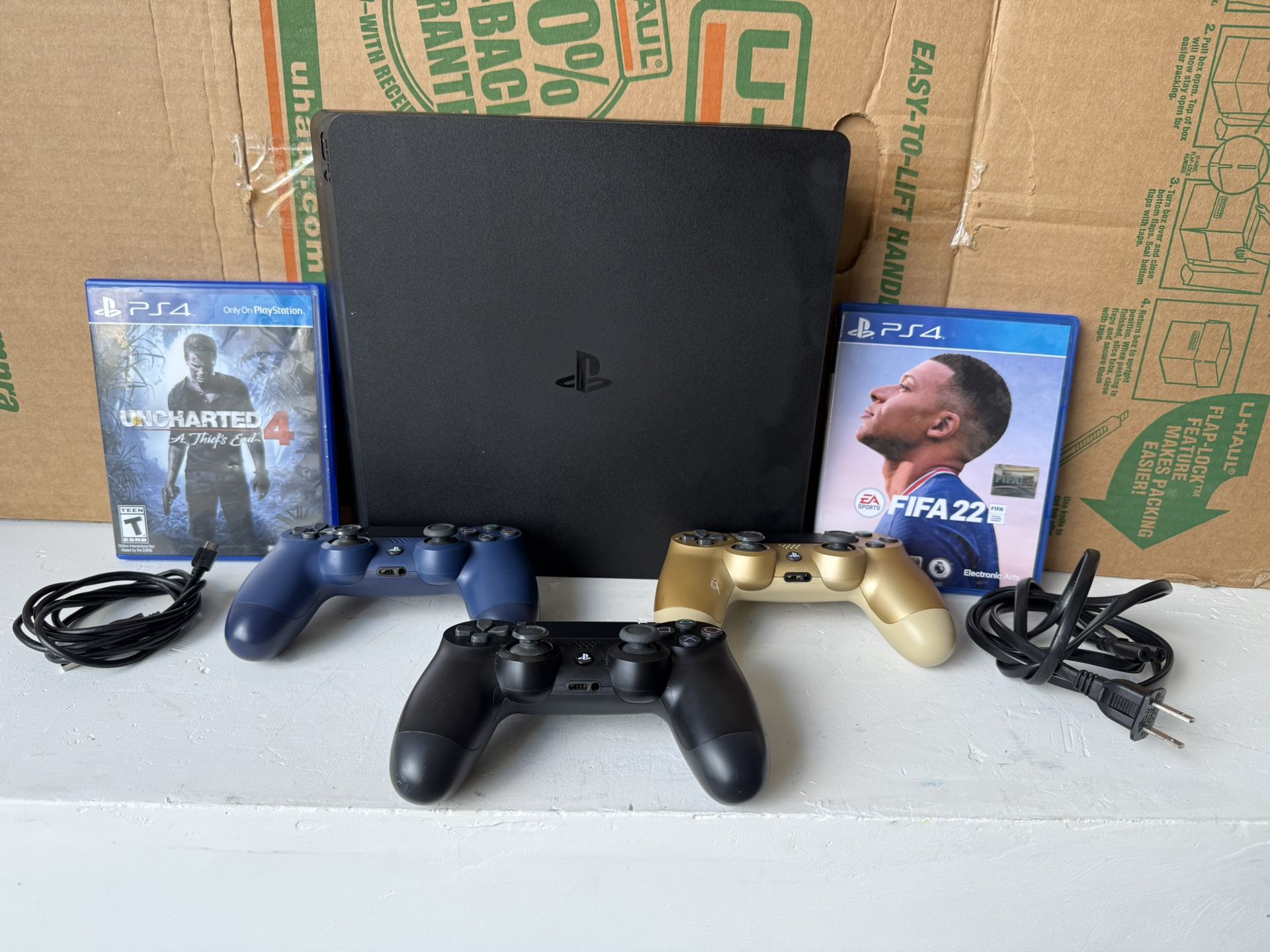 Playstation 4 (1TB) with 3 controllers and 3 games