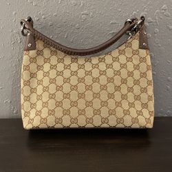 Gucci Hobo Cloth Handbag Brown