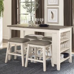 5 PCS Amsonia Collection counter height table set-available in white Now 498.00 Hot Buy! Best Seller! Free Delivery 🚚 