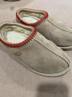UGG Suede Slippers with Whipstitch Trim