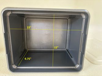 Letter size plastic file storage box with lid - excellent condition