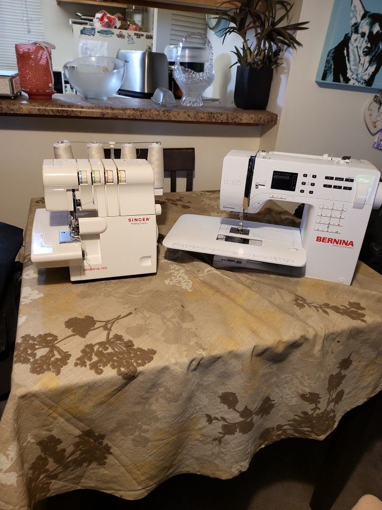 Barina digital Sewing machine,B325. And it comes with a Surger finishing touch machine.
