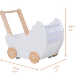 Crown Children 2-in-1 Baby Learning Walker Wooden Strollers