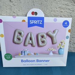 Baby Shower Foil Balloon Banner 14” Ht