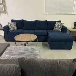 Blue Sectional With Ottoman ‼️brand New In Stock ‼️
