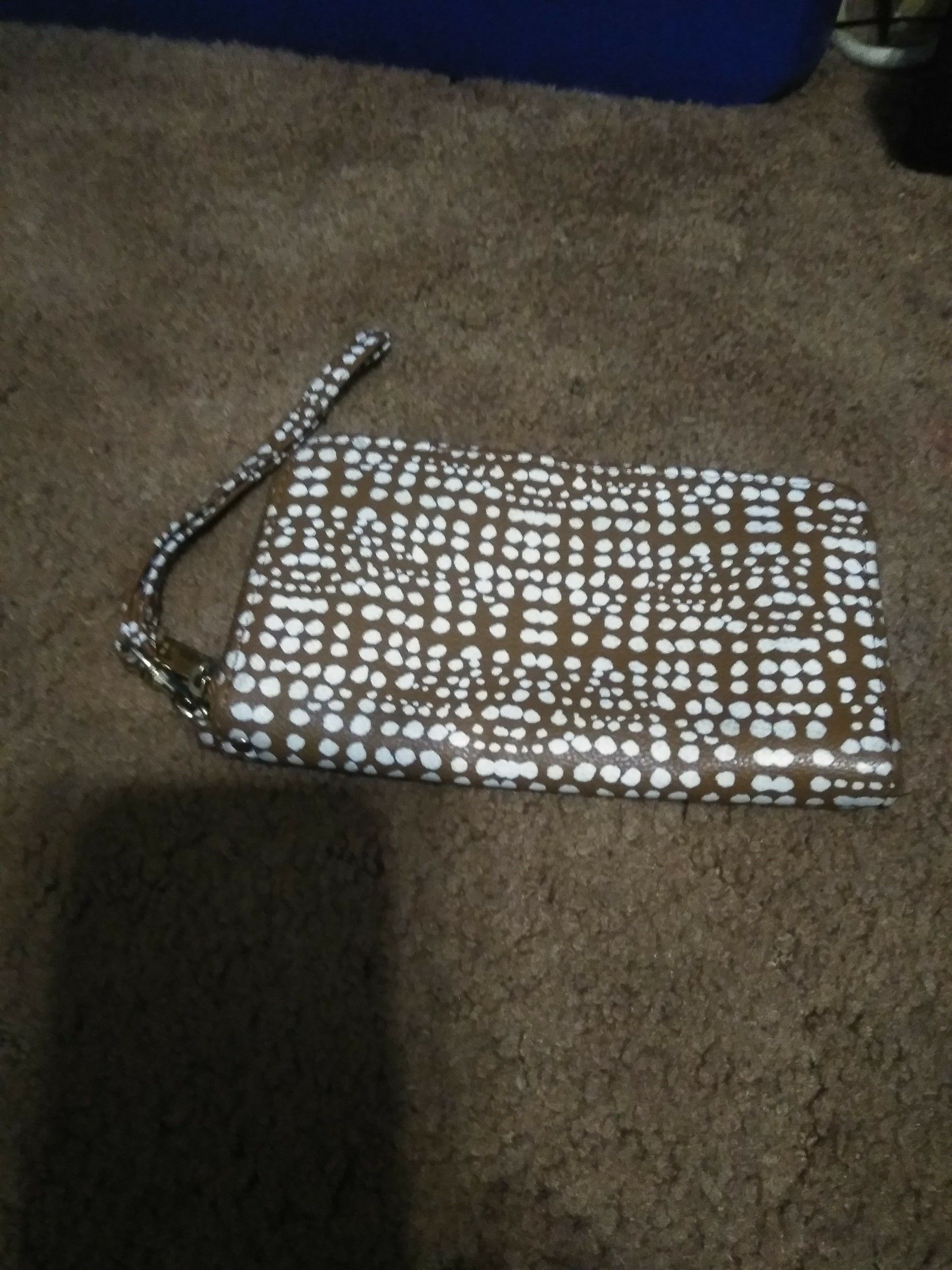 Brown Polk dot wallet
