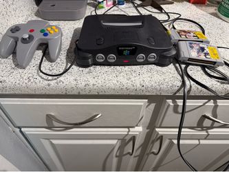 Nintendo 64 with games