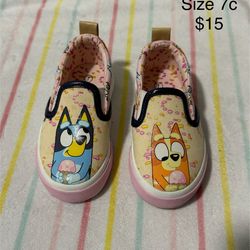 Bluey and Bingo slip on shoes 7c