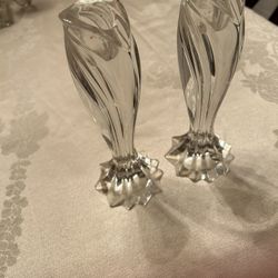 Nice Vintage Crystal Candles Holders Set 