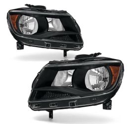 2015-2021 Chevy Colorado Headlight Assembly Pair Black Housing Halogen
