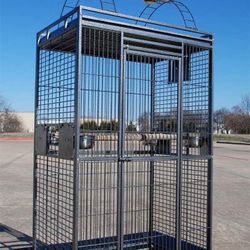 Large Open Play Perch Stand Top Parrot Bird Rolling Cage