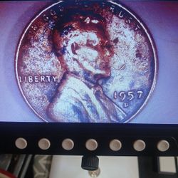 1957 D RPM , Doubled Ear, Lincoln Wheat Penny 