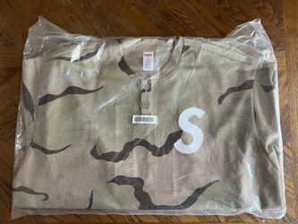Supreme Paris Shop S Logo Baseball Henley Camo Size XXL